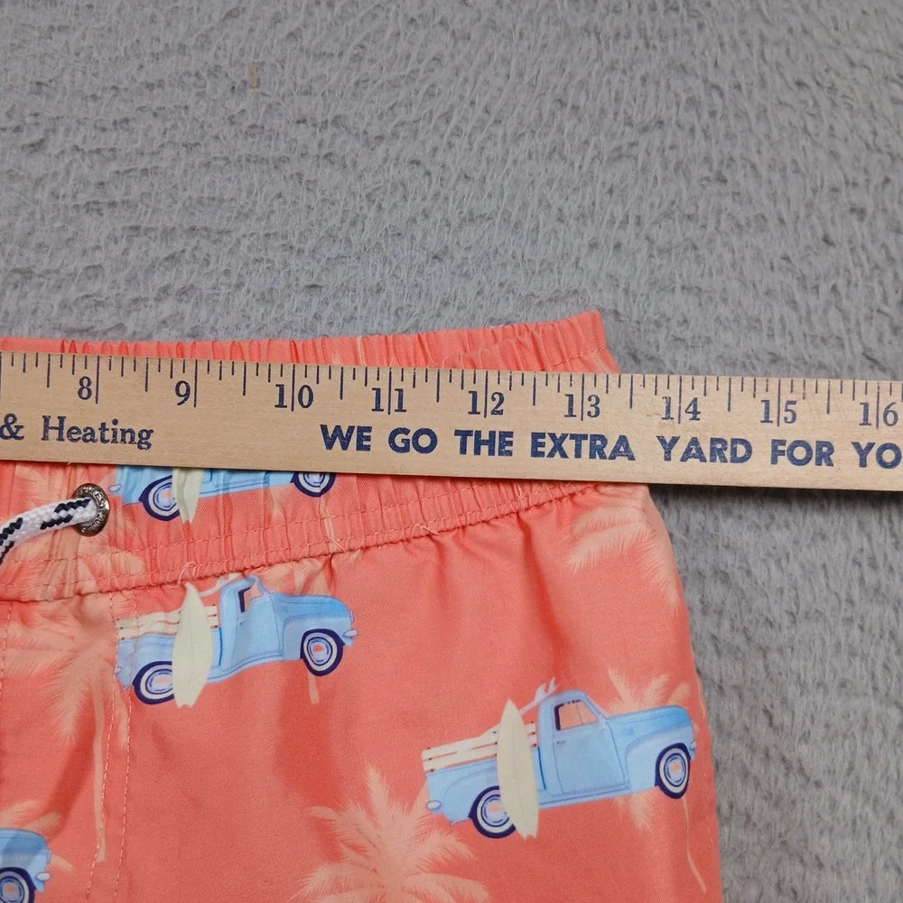 Snapper Rock Swim Trunks Youth 10–12 Orange Surf Truck Palm‎ Print